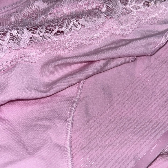 SOMA Vanishing Edge Cotton Modal‎ W/Lace High Leg Briefs Panty in Party Pink XL - Picture 11 of 15